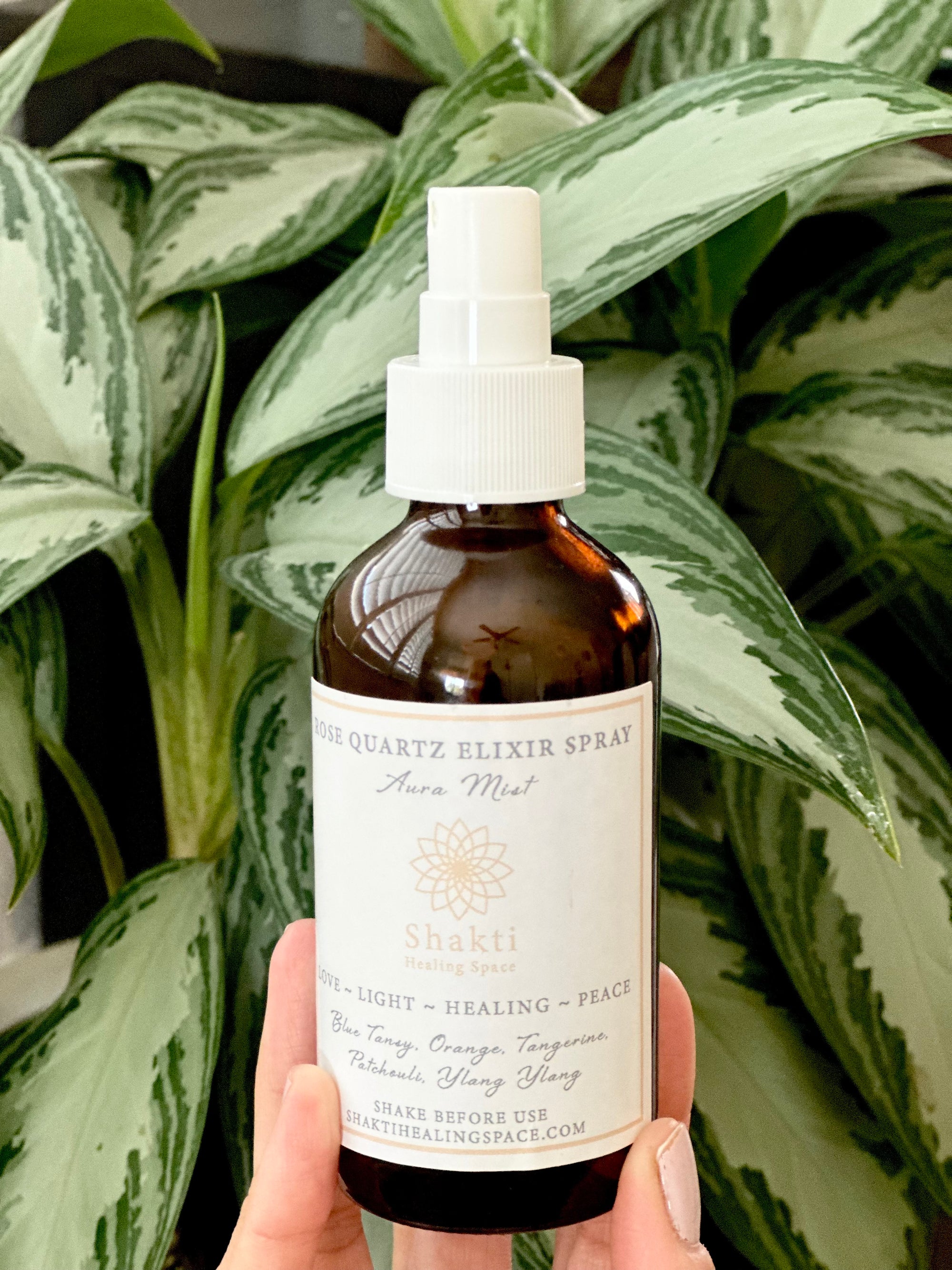 Aromatherapy aura mist spray for love, light, healing, and peace.