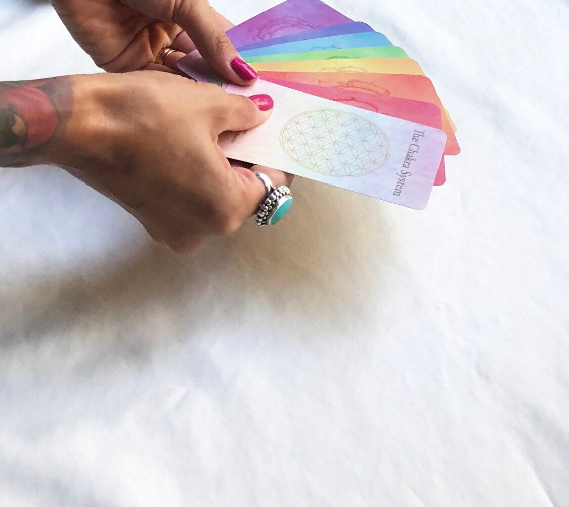 Chakra oracle deck for meditation.