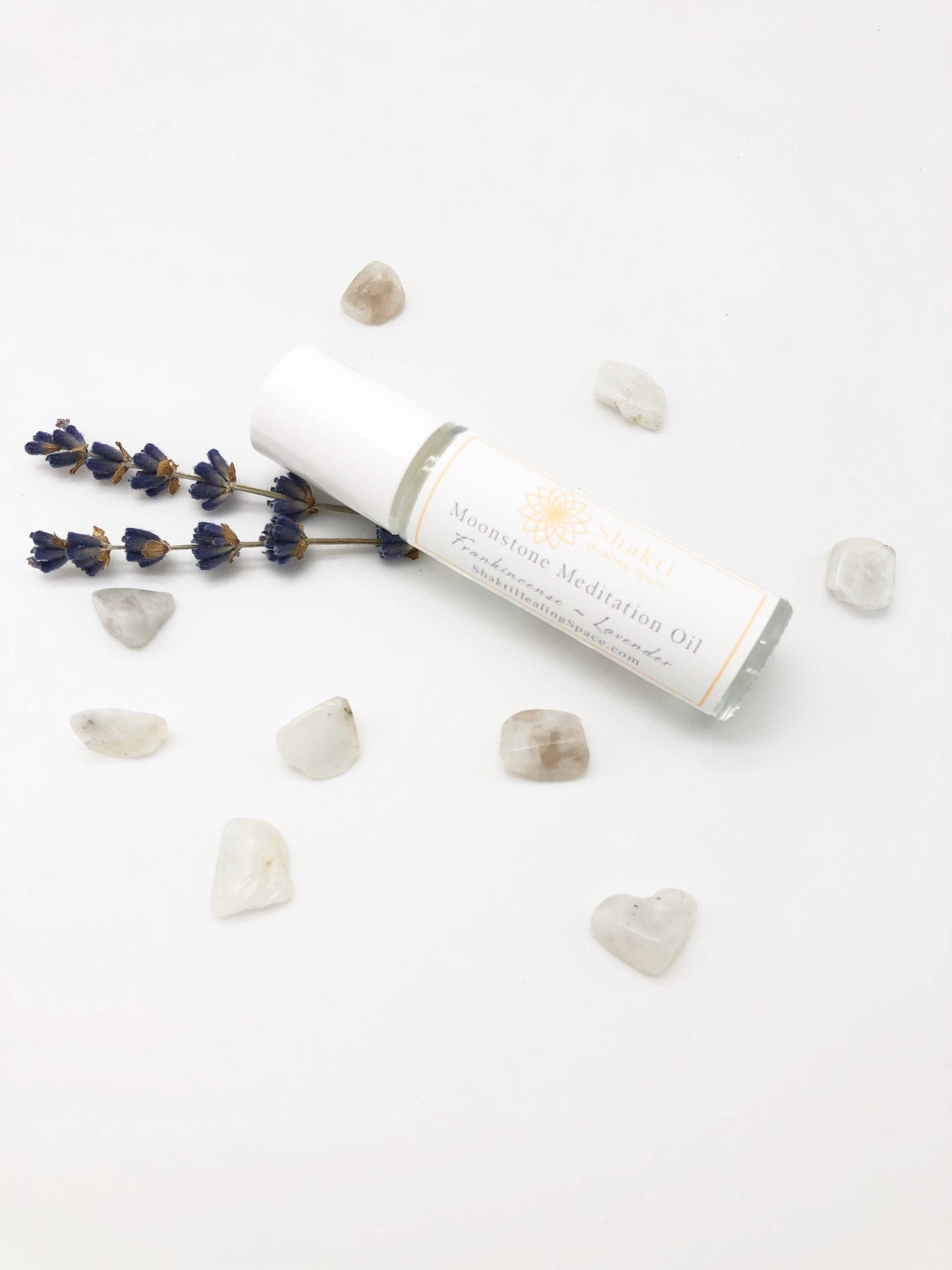 Frankincense and lavender essential oil roller for meditation.