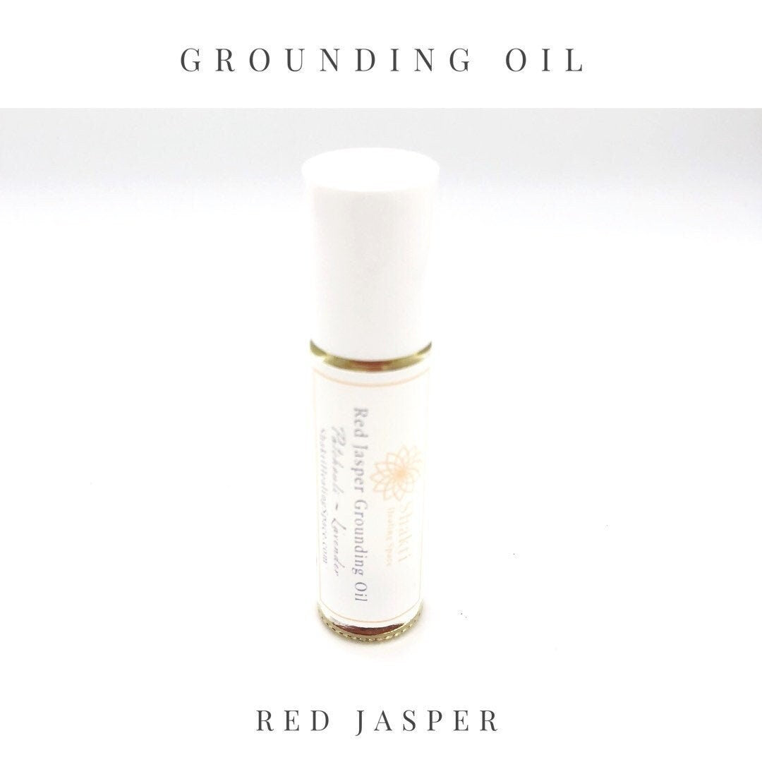 Grounding oil for root chakra, essential oil roller.