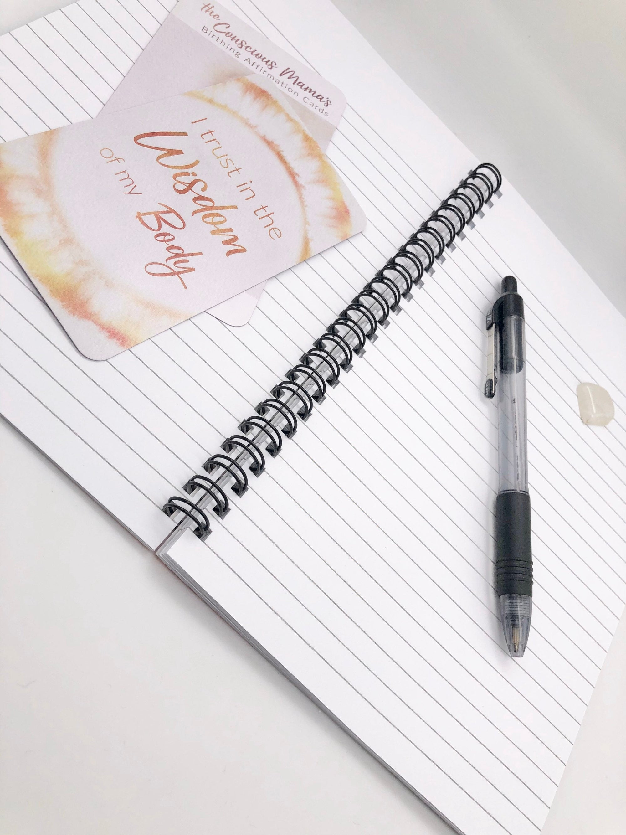 Divine Mama ~ Birthing Affirmation Card + Flower of Life Journal set