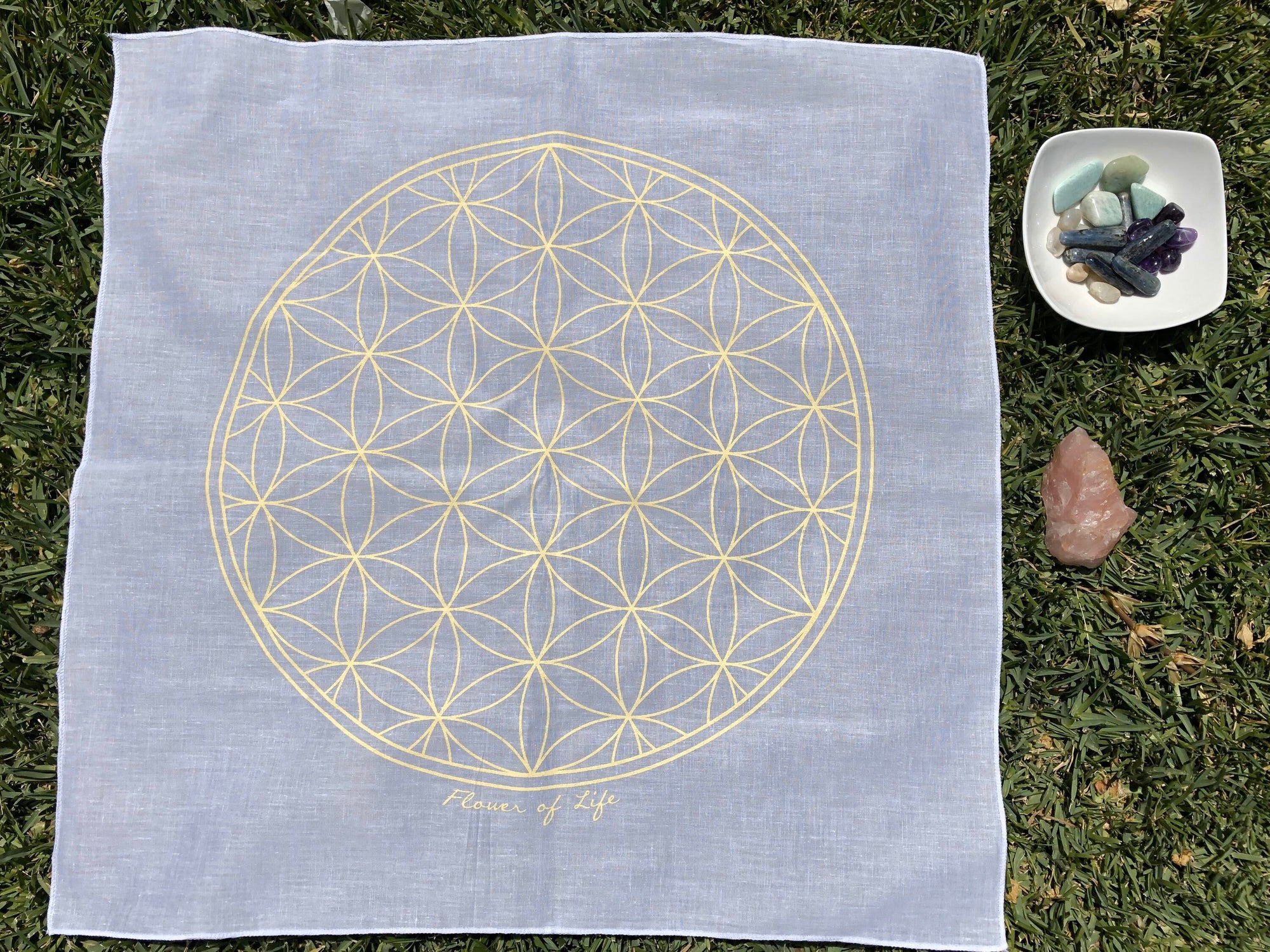 Crystal Grid/ Altar Cloth + Flower of life Journal