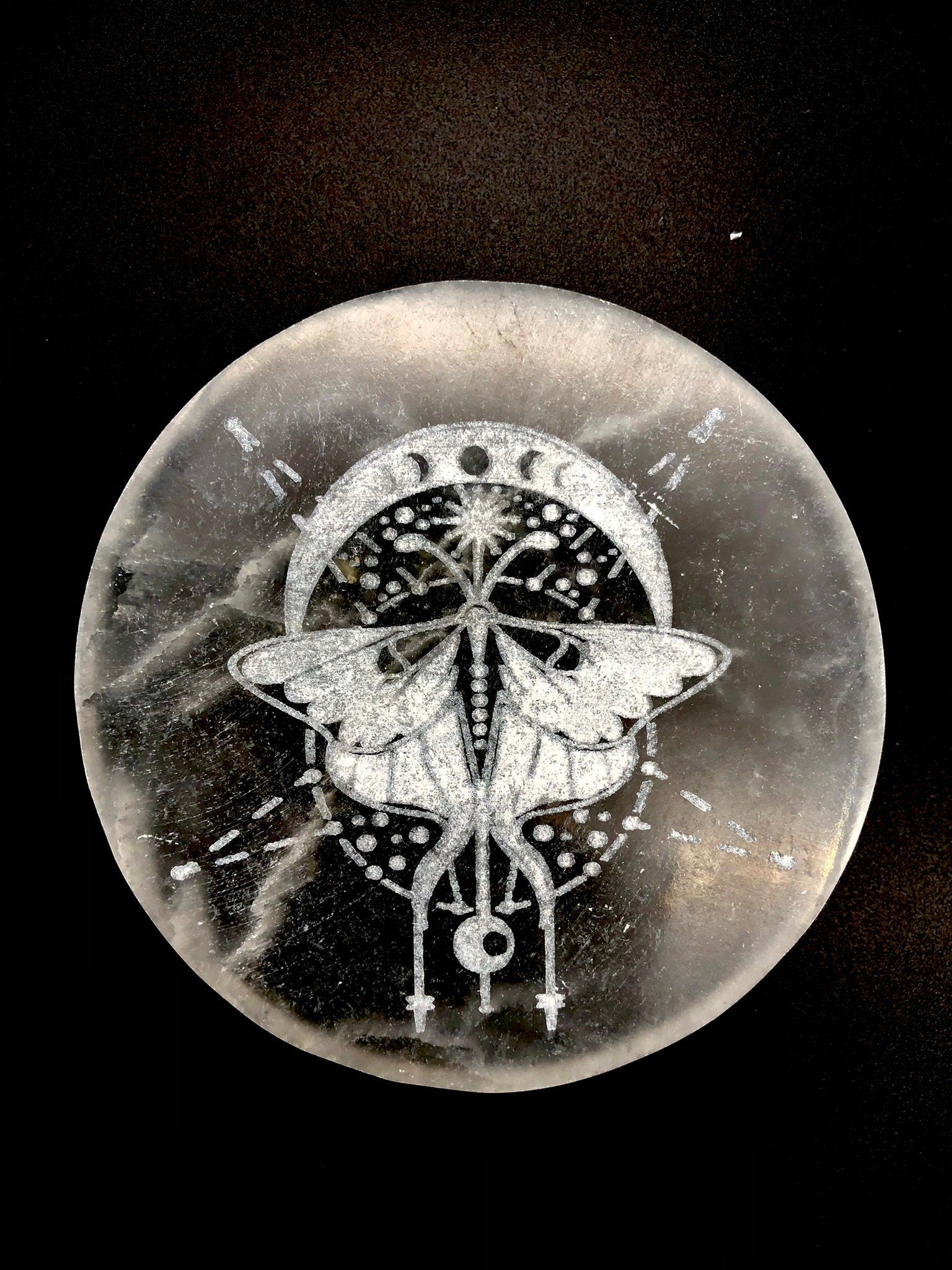 Lunar Moth Selenite Plate