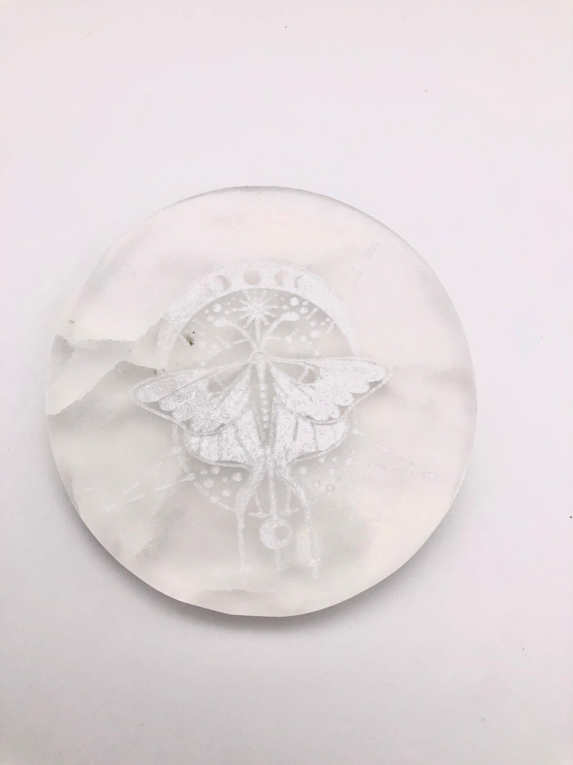 Lunar Moth Selenite Plate