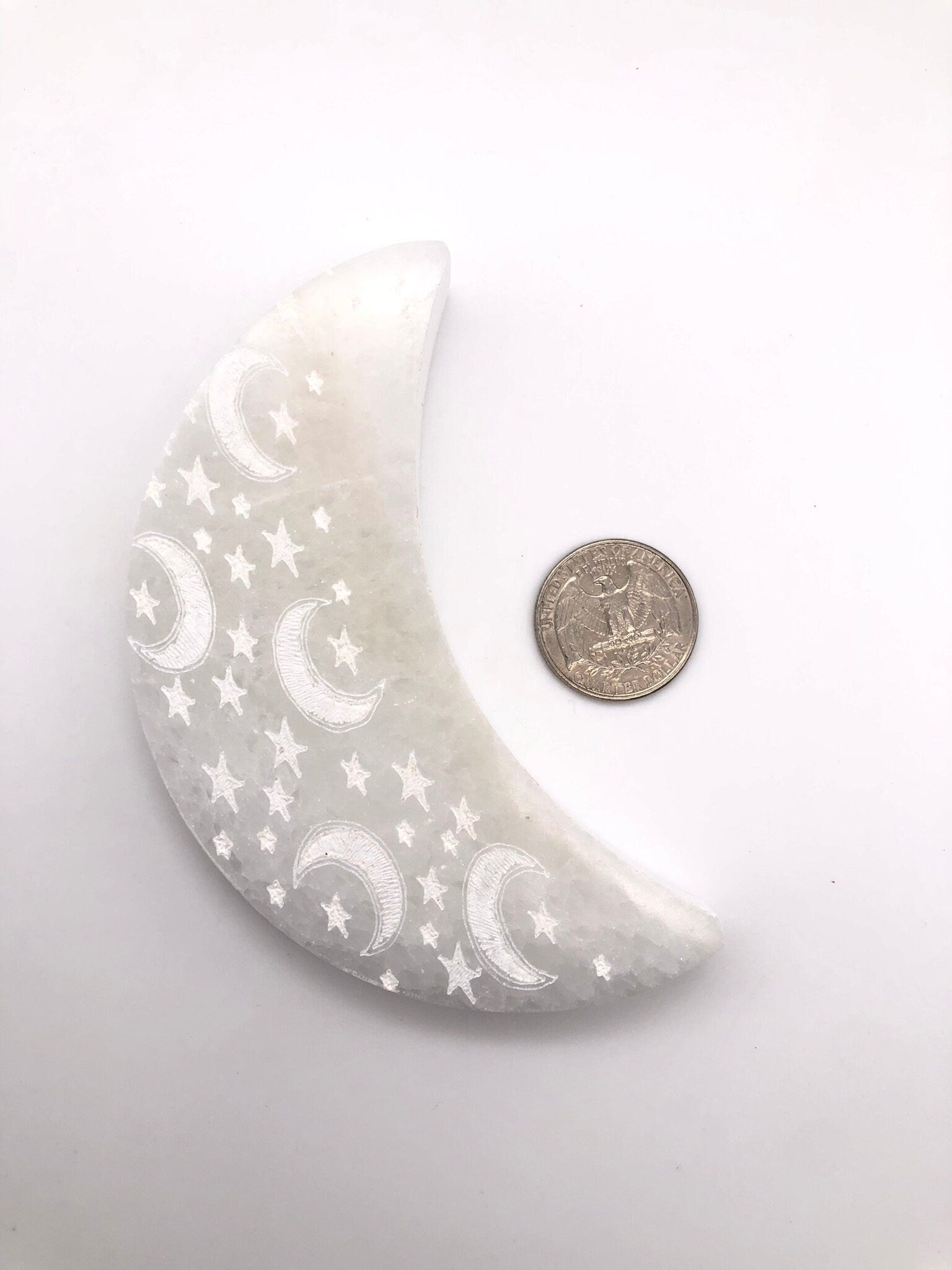 Crescent Moon Selenite Plate