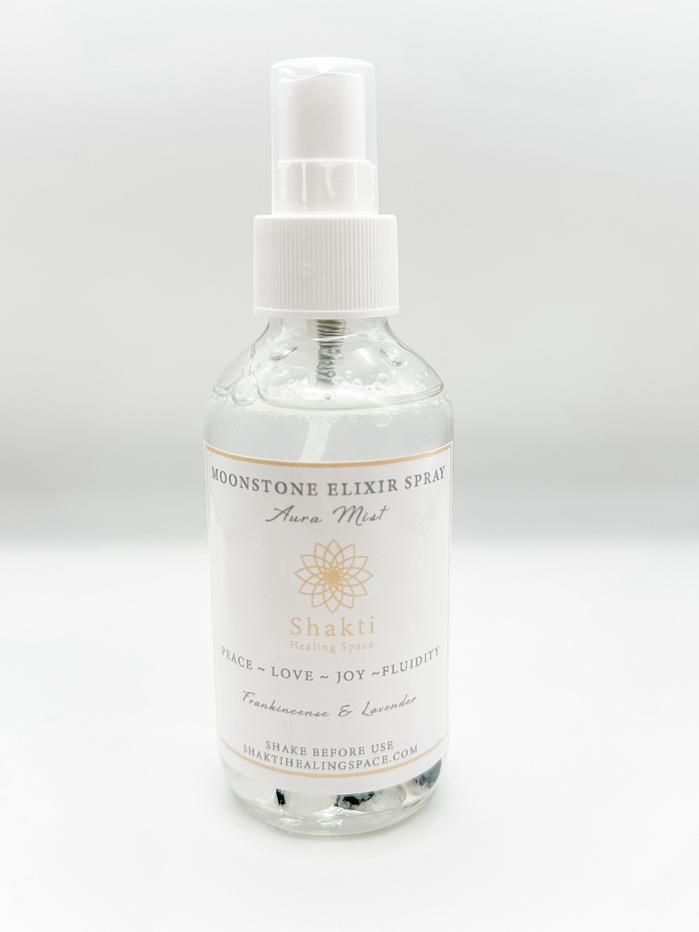 Aromatherapy aura mist spray for more peace, love, joy, and fluidity.