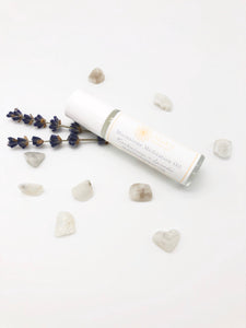 Frankincense and lavender essential oil roller for meditation.