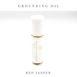 Grounding oil for root chakra, essential oil roller.