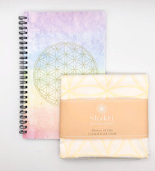 Crystal Grid/ Altar Cloth + Flower of life Journal