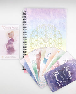 Divine Mama ~ Birthing Affirmation Card + Flower of Life Journal set
