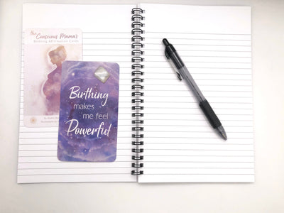 Divine Mama ~ Birthing Affirmation Card + Flower of Life Journal set