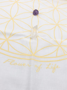 Crystal Grid/ Altar Cloth + Flower of life Journal