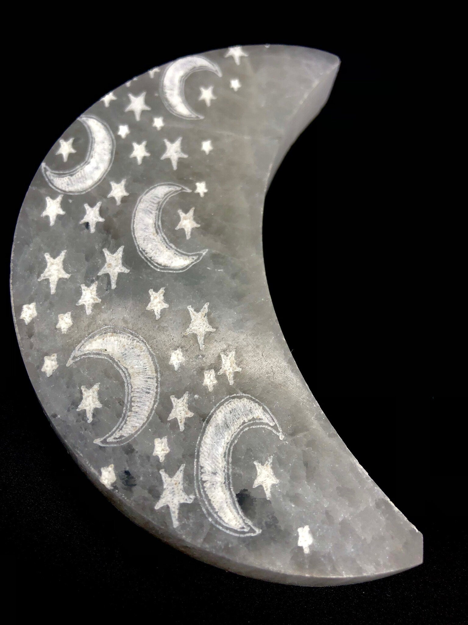 Crescent Moon Selenite Plate