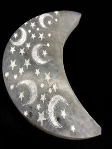 Crescent Moon Selenite Plate