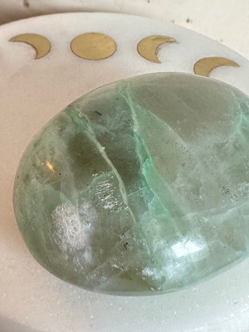Green Moonstone Palm Stone (Garnierite)