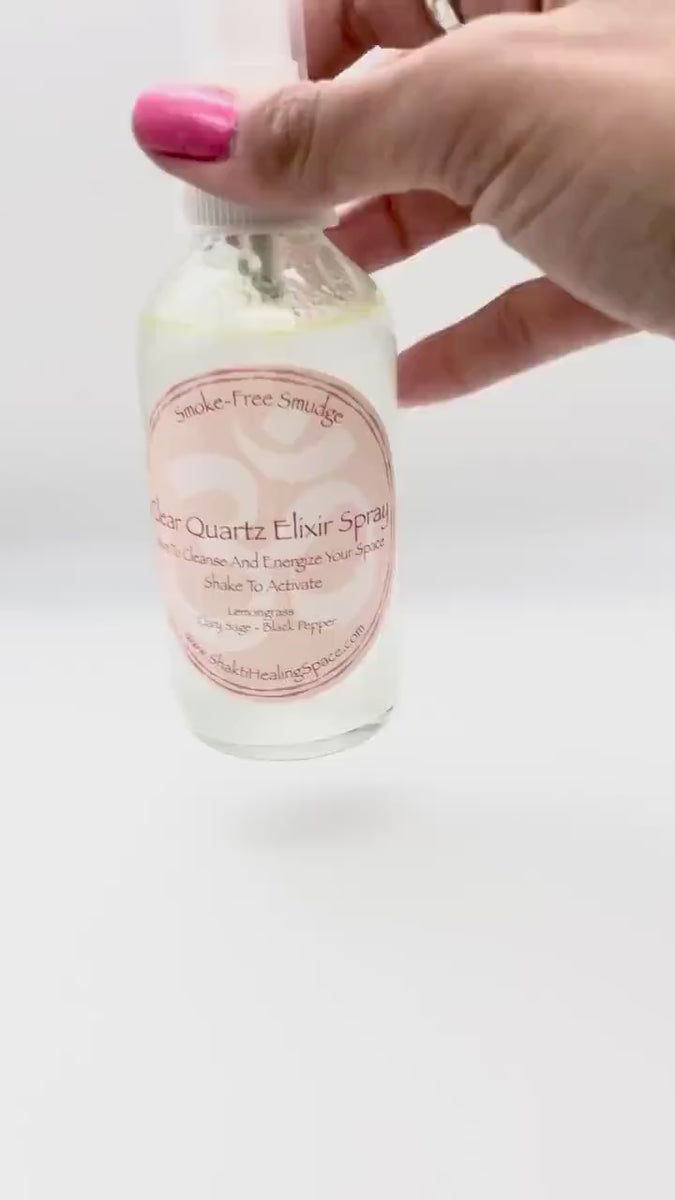 Smoke free smudge spray with clear quartz
