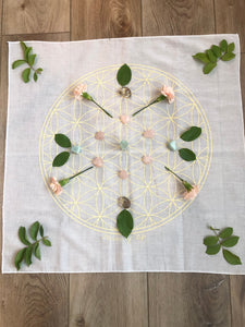 Sacred geometry crystal grid cloth